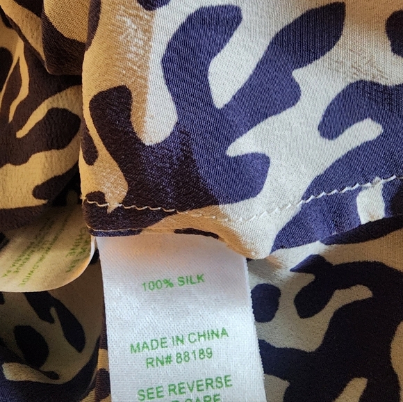 Lily Pulitzer Elsa Top 100 Silk Treaure Navy Coral  Size Small  Coastal Resort - Picture 4 of 11